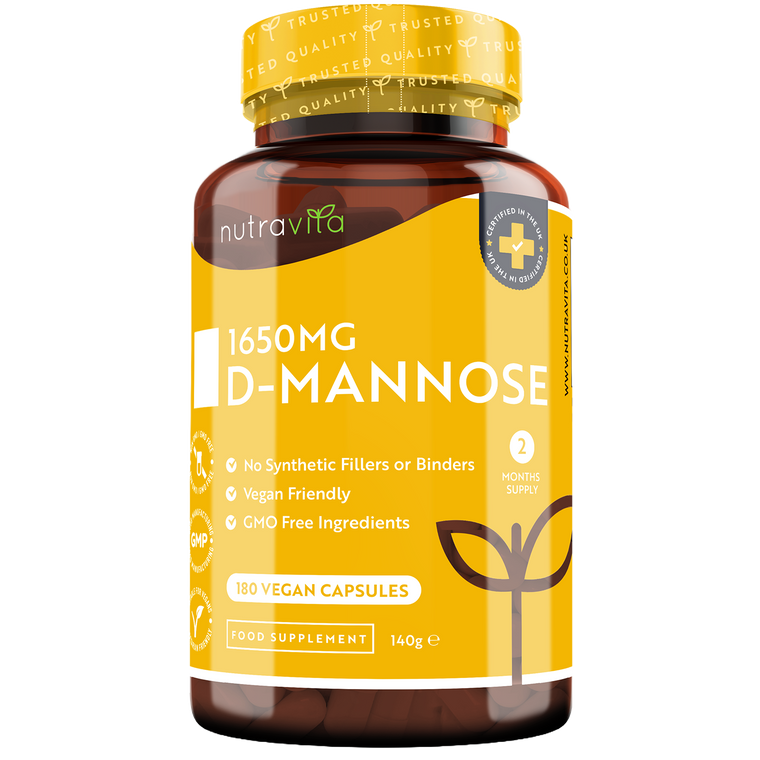 D-Mannose 1650mg High Strength 180 Vegan Capsules