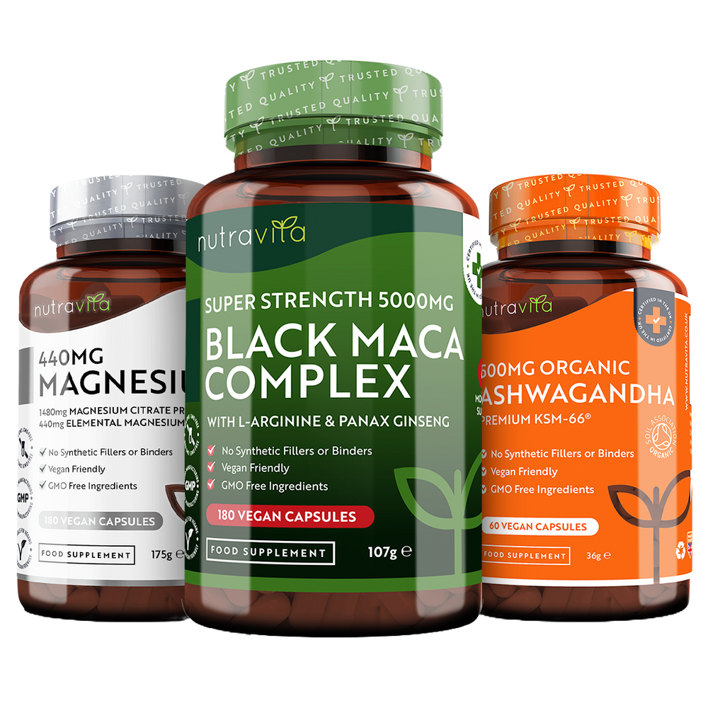 Stress Balance Bundle with Magnesium, Ashwagandha & Maca Root